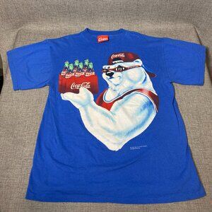 Vintage Coca Cola Polar Bear 1996 Gangster Soda Pop Size Large Made in USA